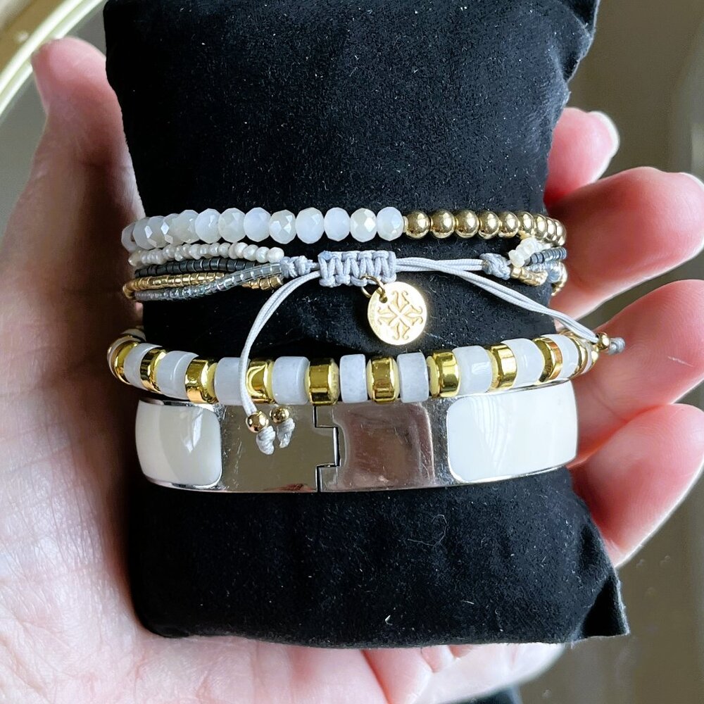 Rustic Cuff Set Four Stackable Bracelets Set - image 4